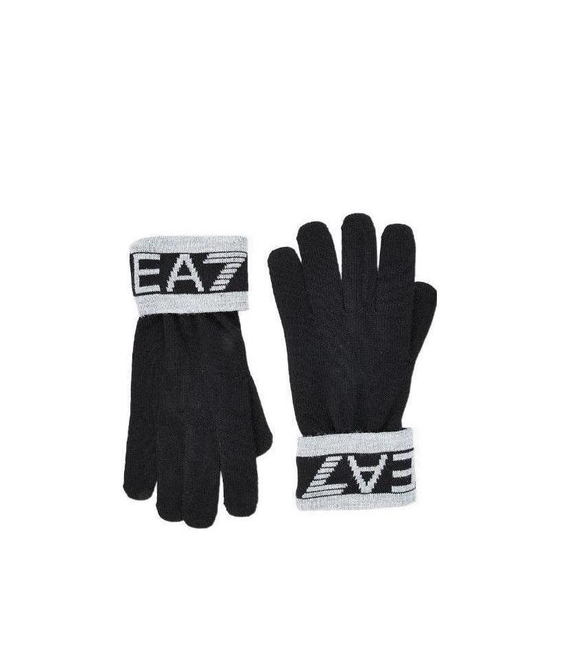 Ea7 Knitted Gloves In Black