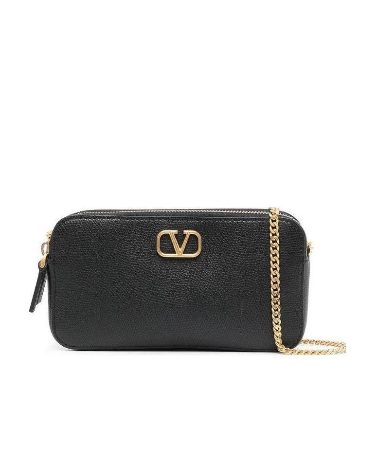 Valentino Vlogo Chain-link Mini Bag In Black