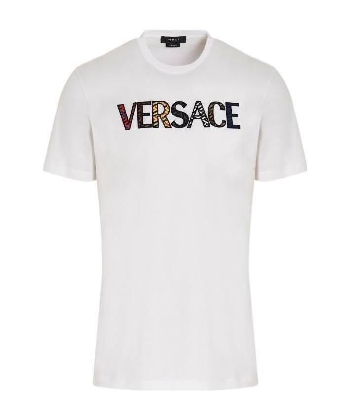 Versace Logo Print T-shirt In White