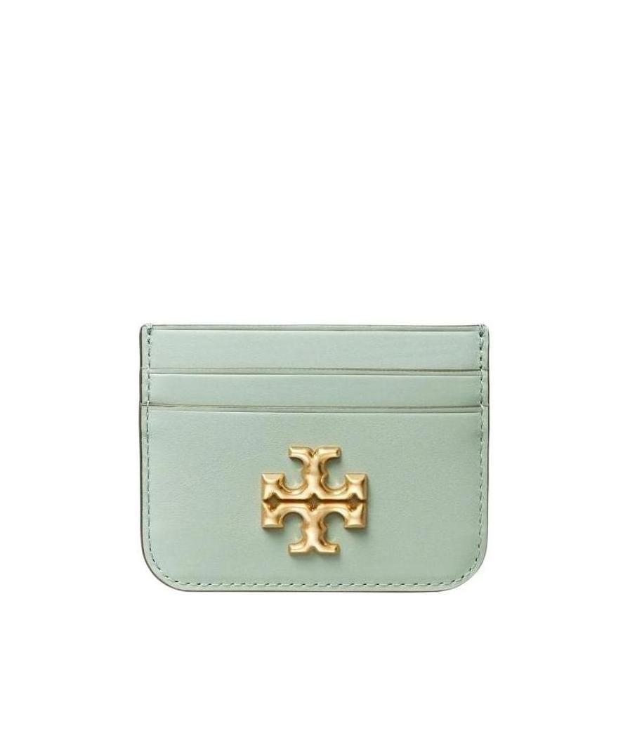 Tory Burch Logo-motif Leather Wallet In Gray