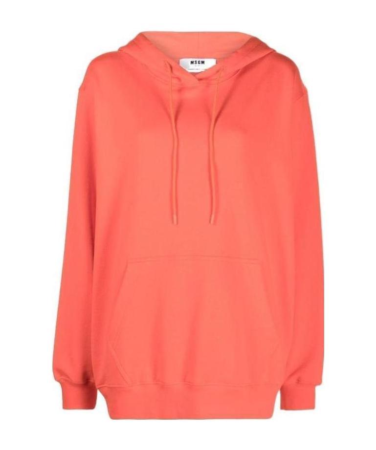 Msgm Long-sleeved Cotton Hoodie In Pink
