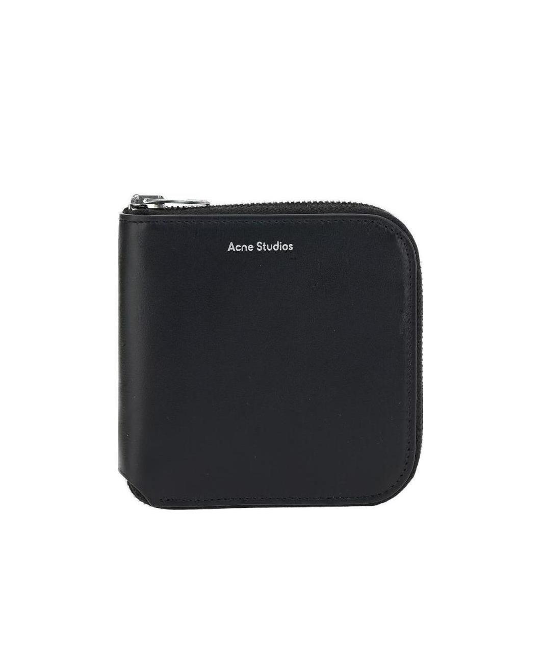 Acne Studios Medium Zipped Bifold Wallet In Black