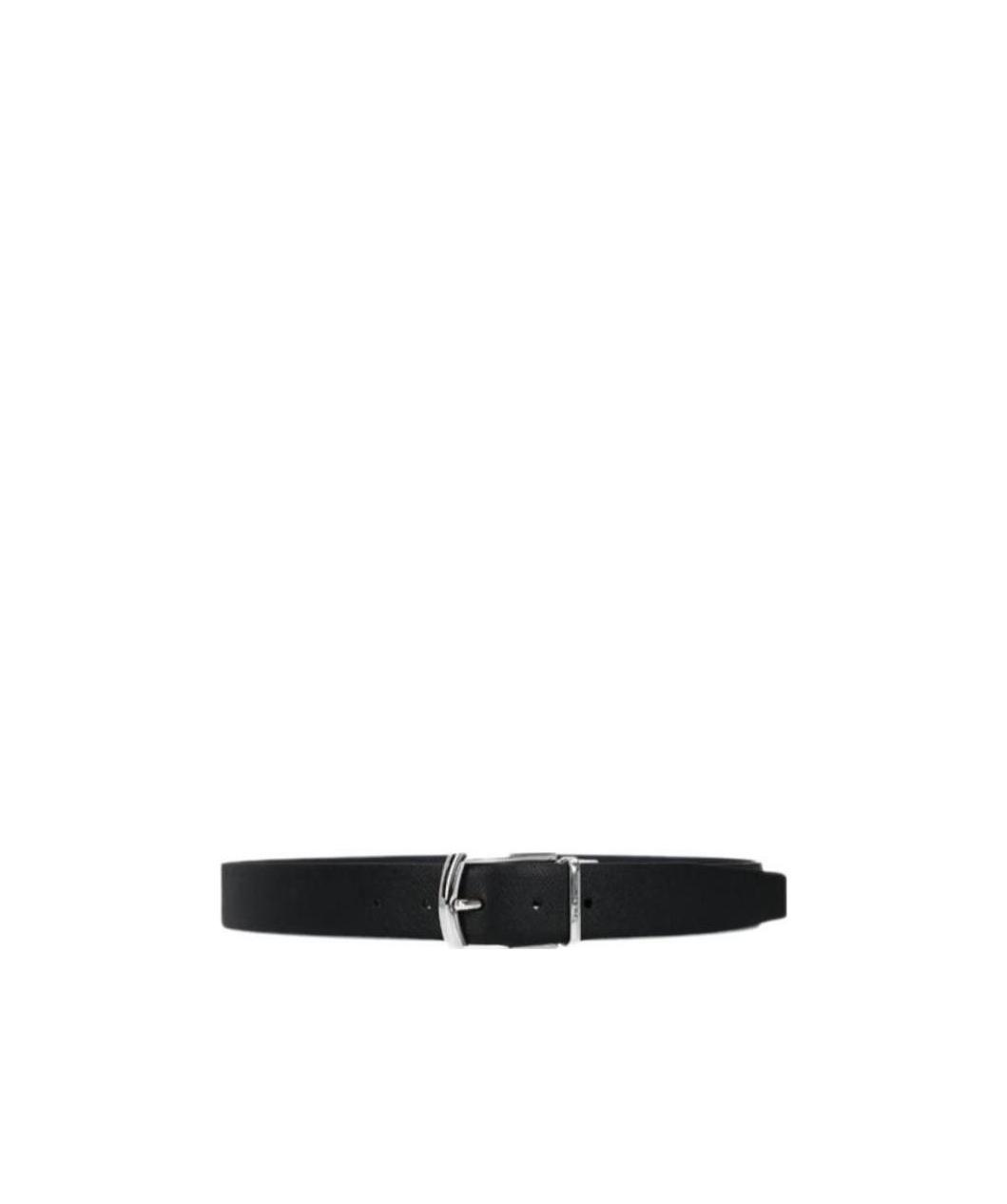 Prada Reversible Saffiano Leather Belt In Black