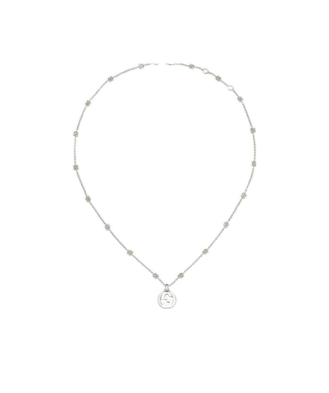 Gucci Interlocking G Necklace In Silver In Metallic