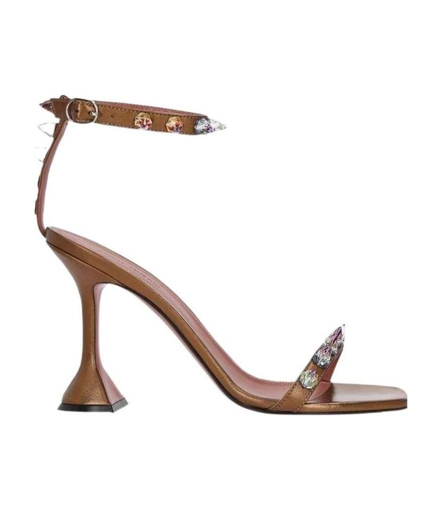 AMINA MUADDI CRYSTAL DECORATED SANDALS 