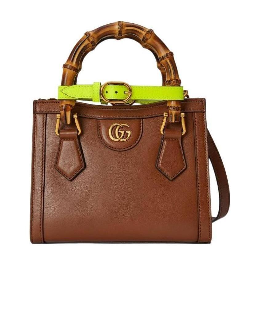 Gucci Diana Bamboo Leather Handbag In Brown