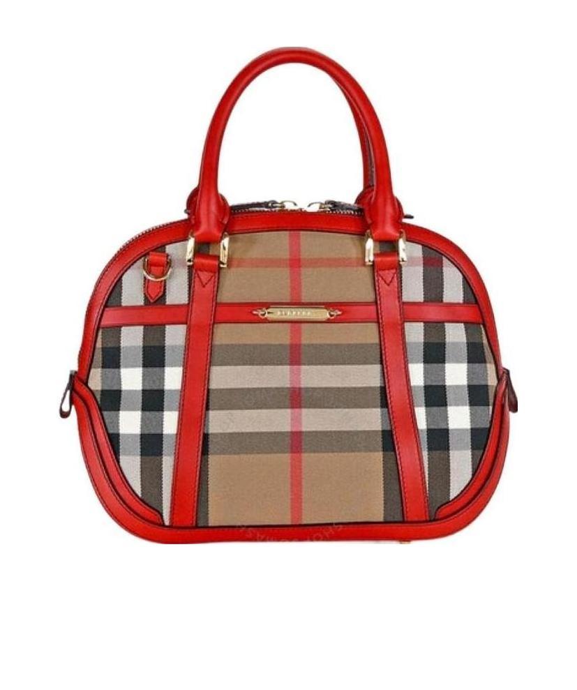 Burberry Checkered Handbag In Red