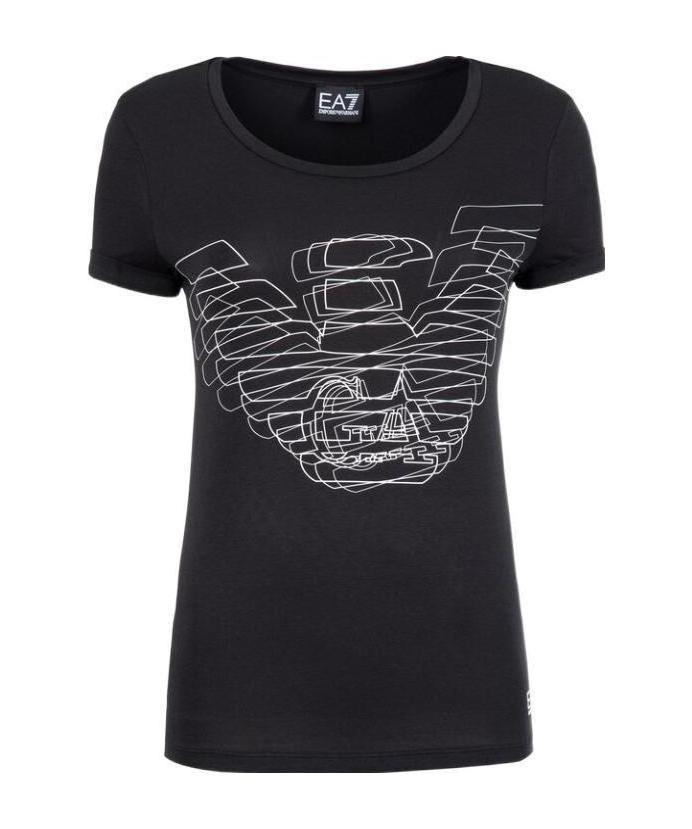 Ea7 Logo Printed T-shirt In Black