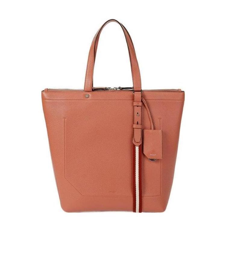 Bally Logo Details Handbag In Brown