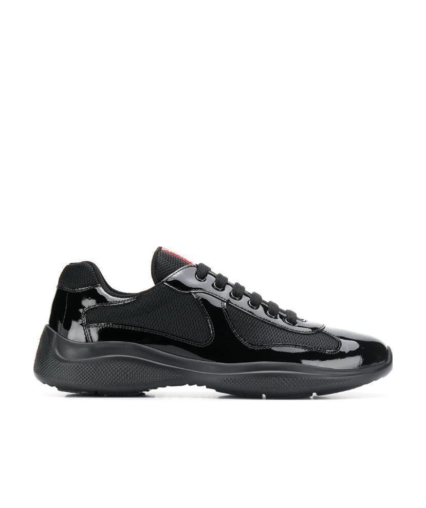 Prada Americas Cup Low-top Sneakers In Black