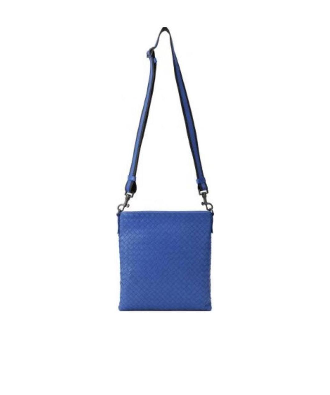 Bottega Veneta Knitted Cross-body Bag In Blue