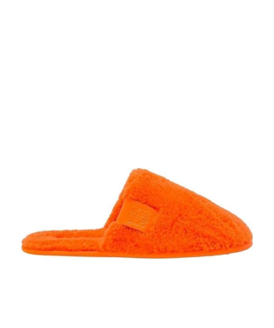 Loewe Textured Fabric Slip-ons Featuring Unique Weave In Orange