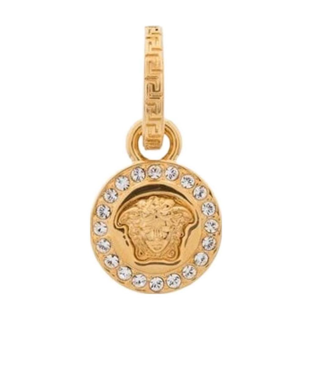 Versace Greca And Medusa Drop Earrings In Yellow