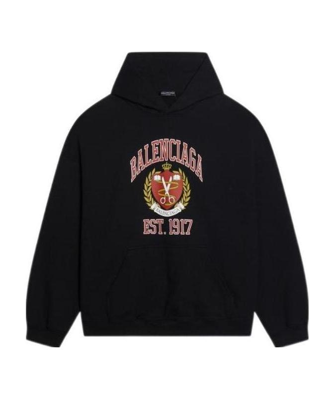 Balenciaga Logo-print Hoodie In Black