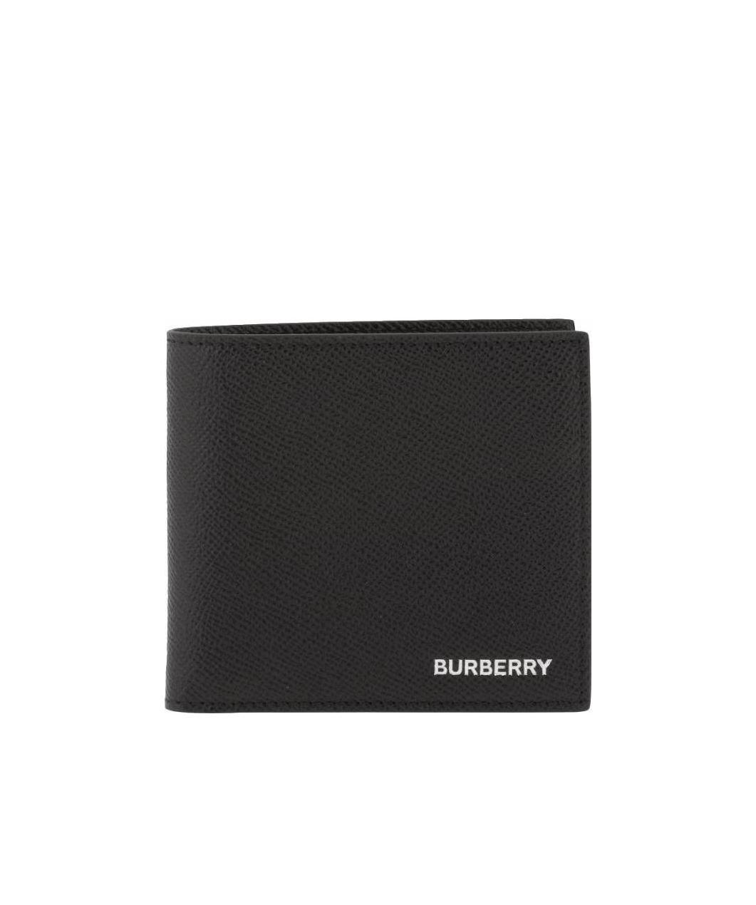 Burberry Grainy Leather International Bifold Wallet In Black