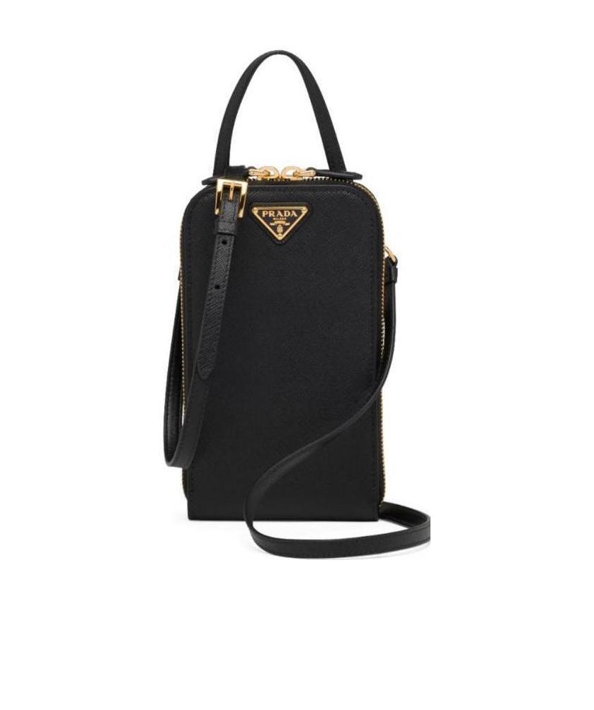Prada Saffiano Leather Mini Bag In Black