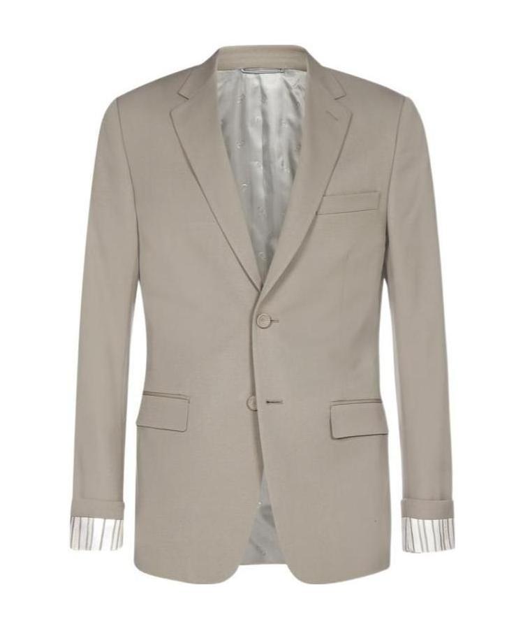 Dior Single-breasted Suit Jacket In Nude