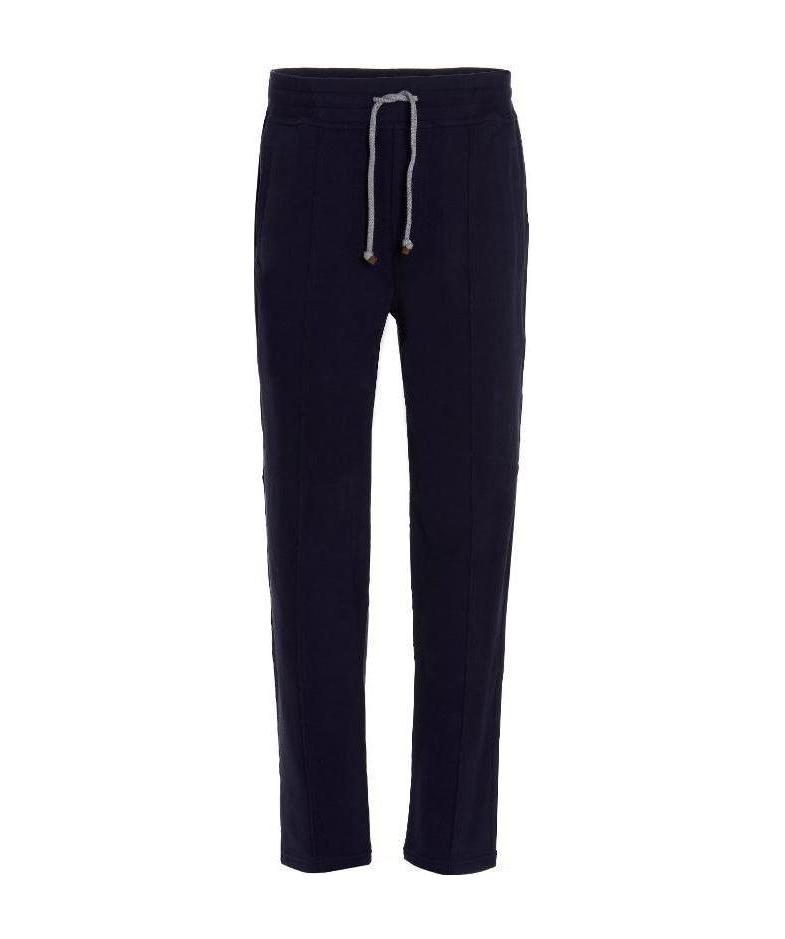 Brunello Cucinelli Drawstring Cotton Track Trousers In Black