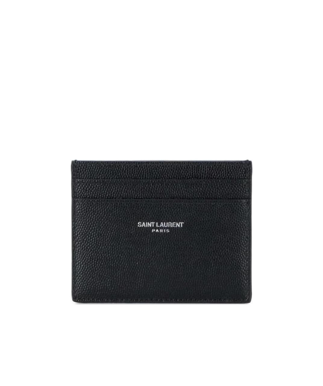 Saint Laurent Black Leather Cardholder In Black