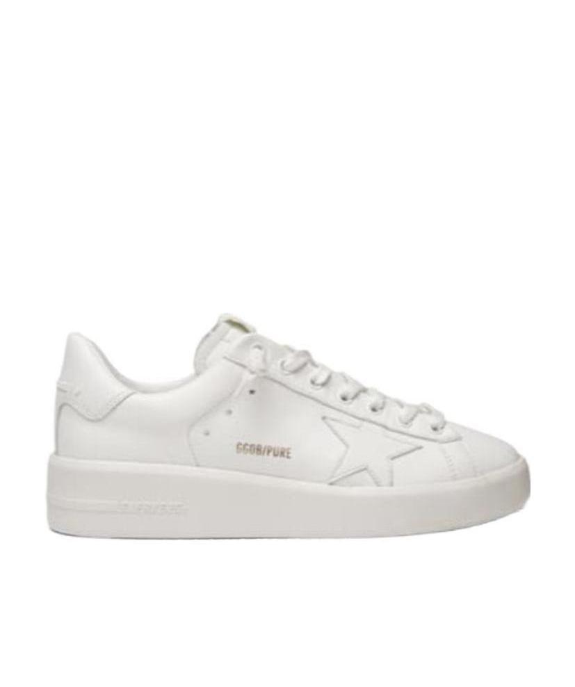 Golden Goose White Front Lace-up Sneakers In White