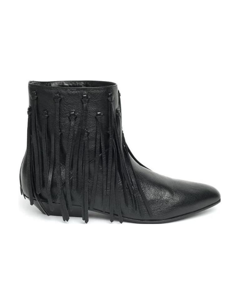 Saint Laurent Low Heel Boots In Black