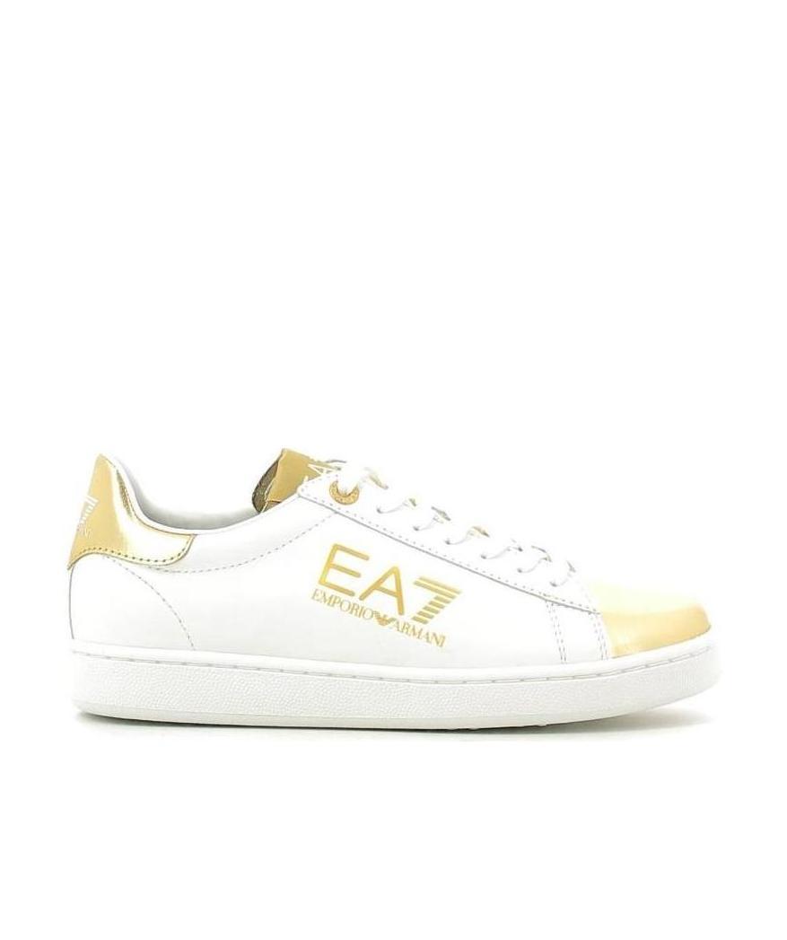 Ea7 Logo Lace Up Casual Sports Shoes In White