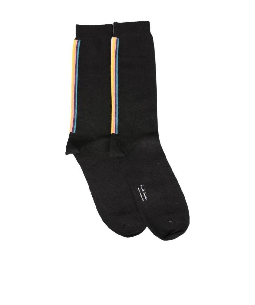 Paul Smith Striped Knit Socks In Black