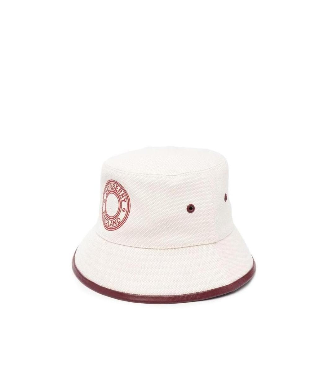 Burberry Logo Print Bucket Hat In White