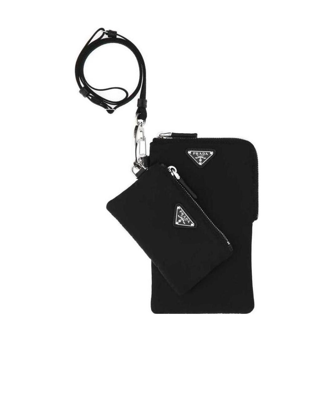 Prada Re-nylon Lanyard Pouches In Black