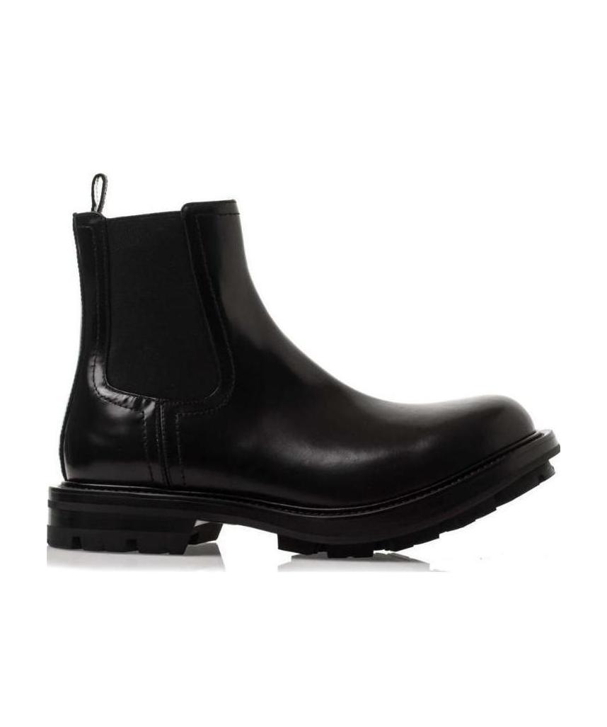 Alexander Mcqueen Watson Leather Chelsea Boots In Black