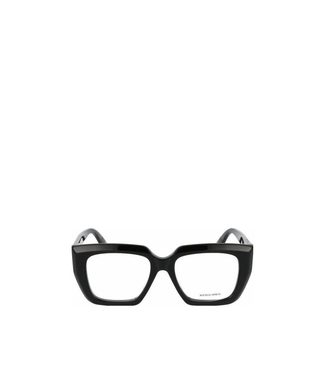 Bottega Veneta Black Acetate Optical Glasses In Black