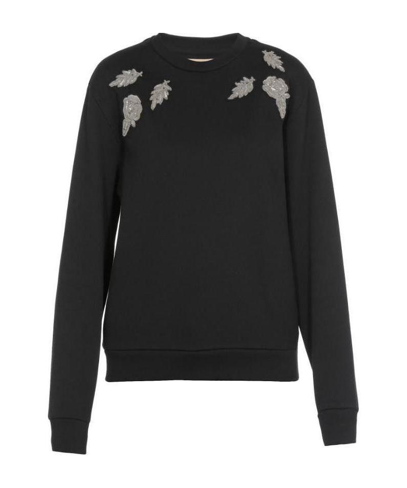 Burberry Gold And Silver Silk Pattern Sweater In Black