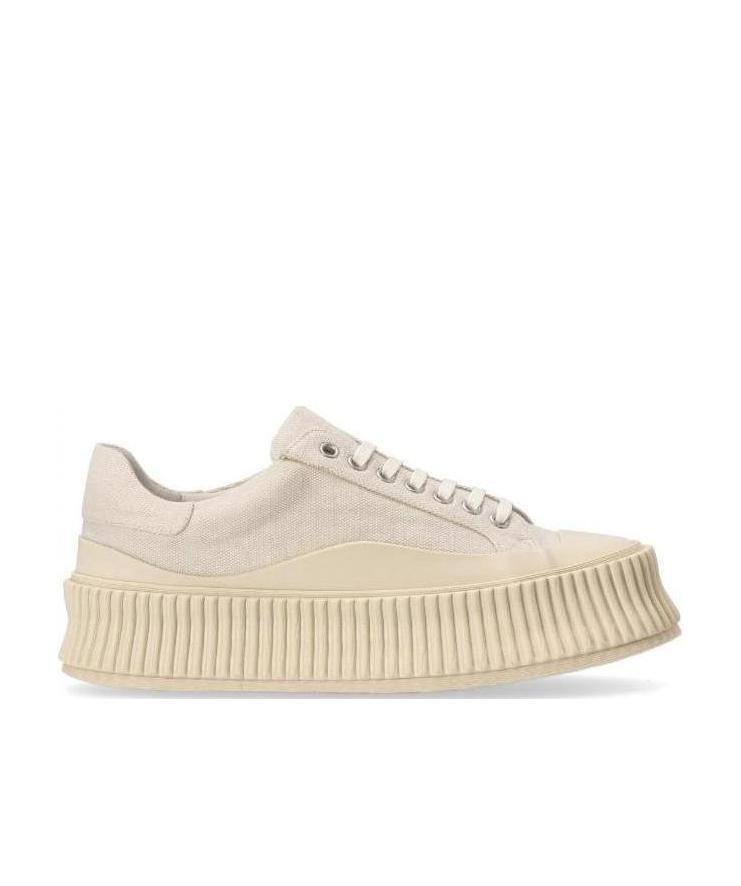 Jil Sander Thick-soled Lace-up Casual Shoes In Neutral