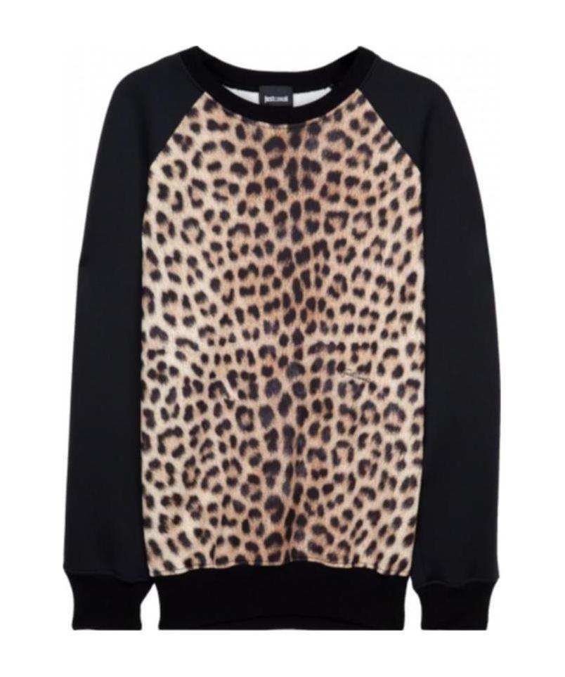 Just Cavalli Round-necked Sweater In Black