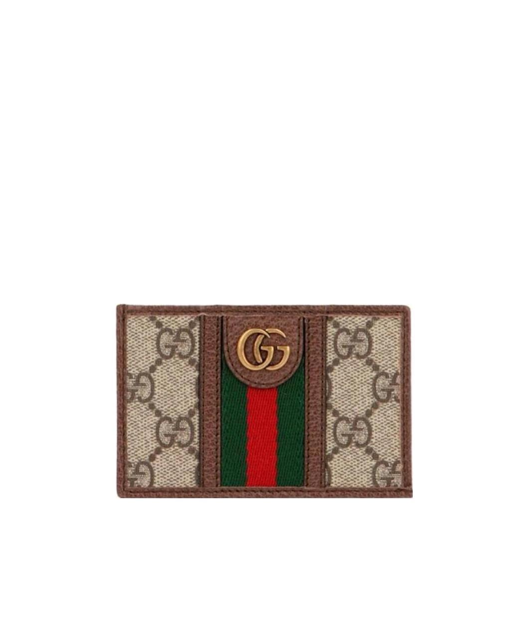 Shop Gucci Ophidia Gg Card Case In Brown