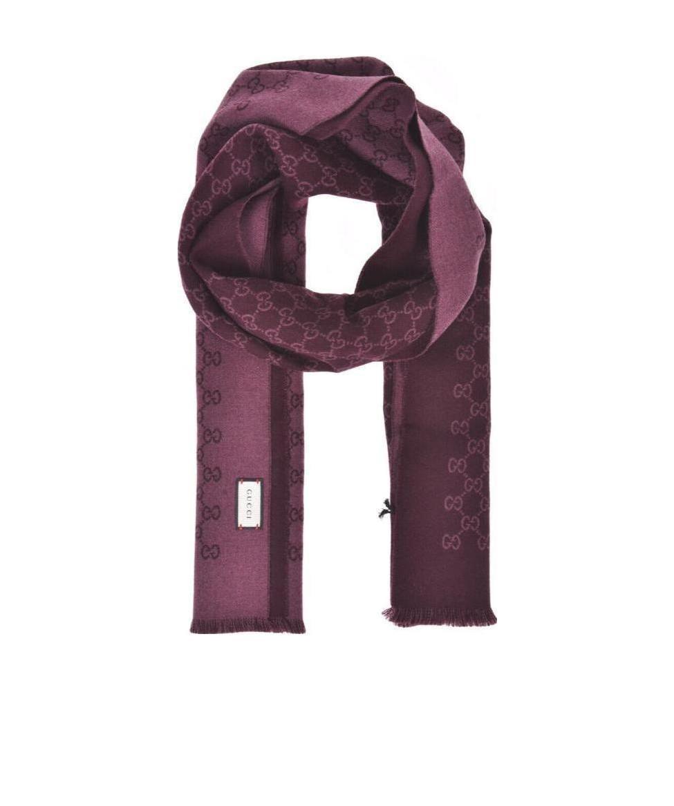 Gucci Logo Jacquard Scarf In Red