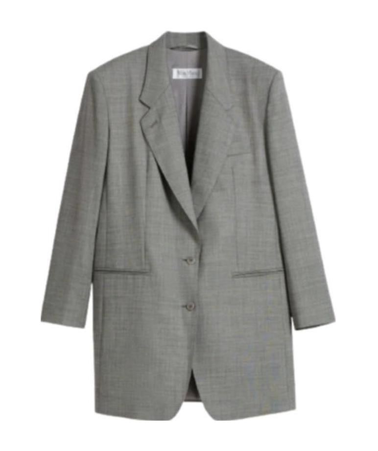 Max Mara Boxy Fit Blazer In Gray