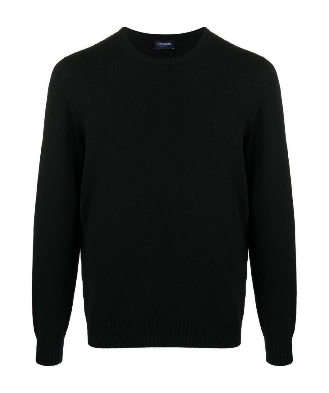 Drumohr Raglan-sleeved Cashmere Jumper In Black