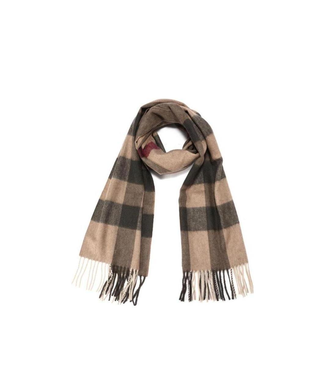 Burberry Checkered Scarf In Nude