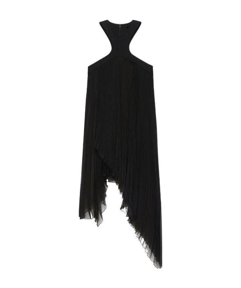 Givenchy Pleated Asymmetric Dress In Black