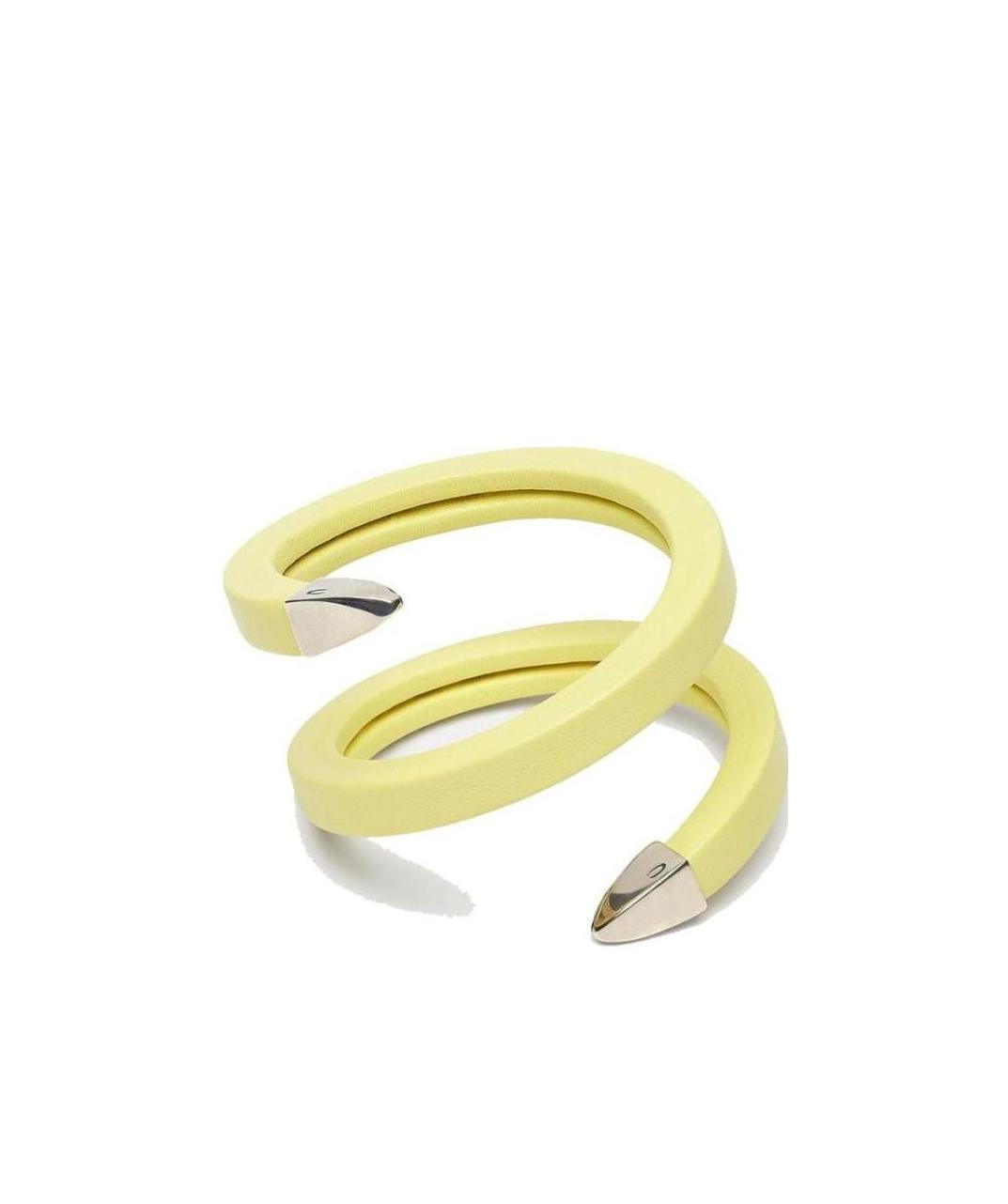 Bottega Veneta Leather Cuff Bracelet In Yellow