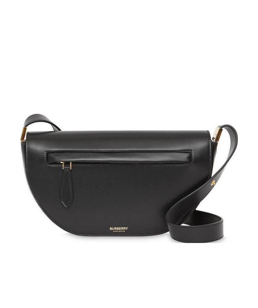 Burberry Medium Leather Olympia Shoulder Bag In Black