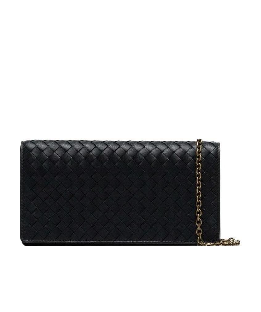 Bottega Veneta Intrecciato Weave Clutch In Black
