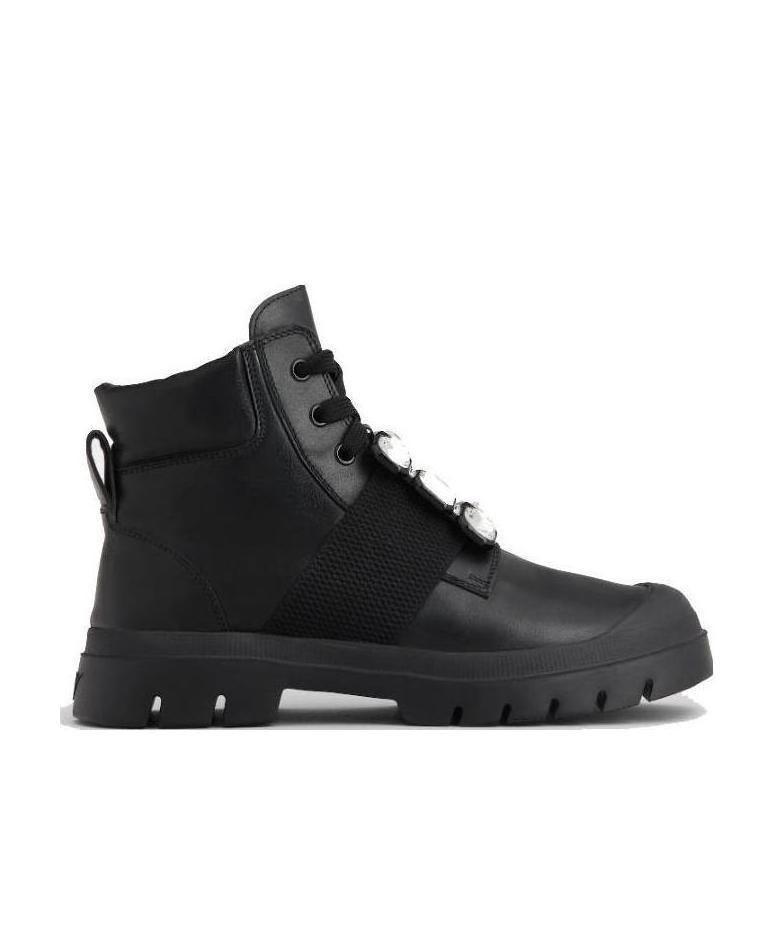 Roger Vivier Tie Buckle Boots In Black