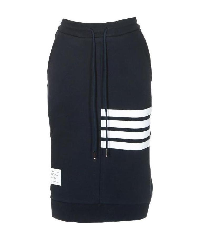 Thom Browne 4-bar Stripes Drawstring Skirt In Black