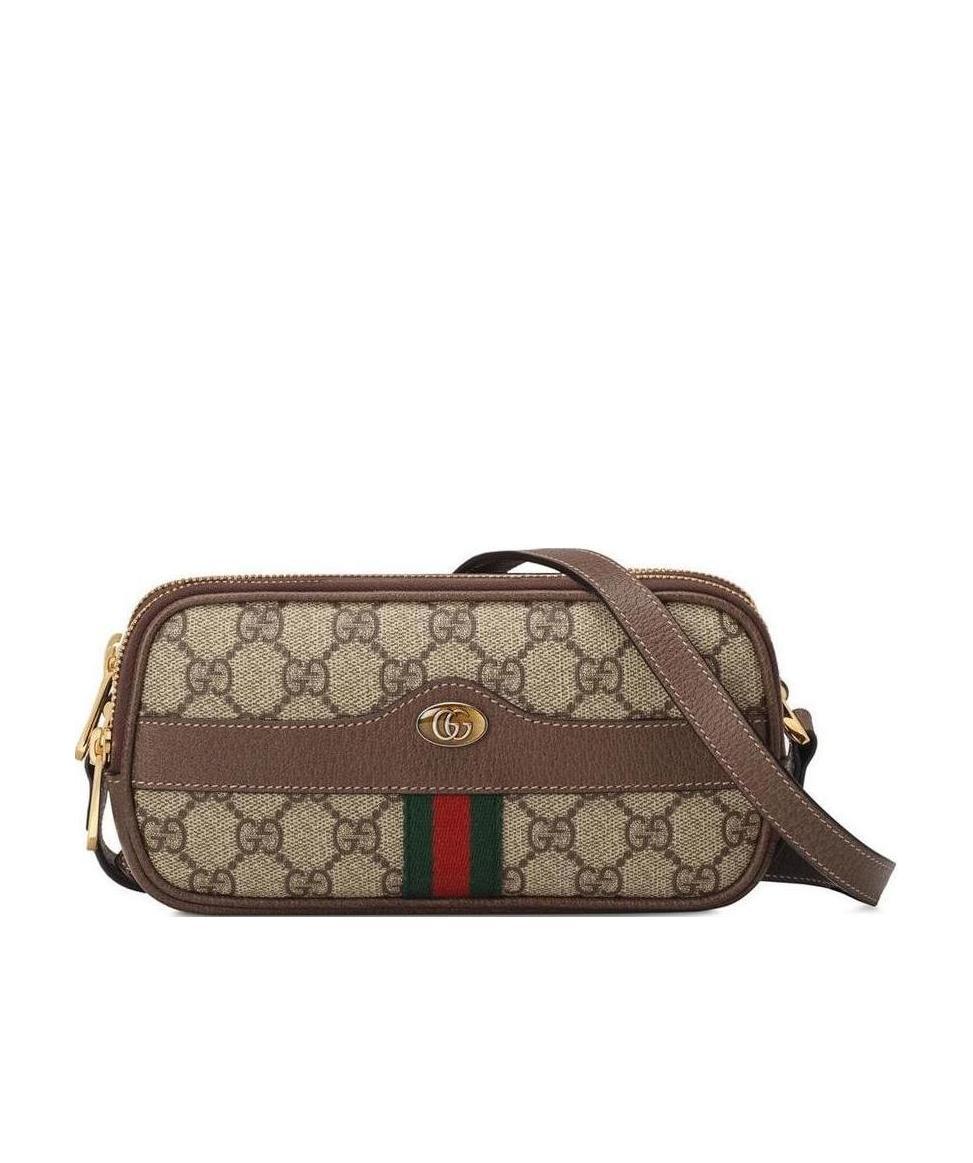 Gucci Ophidia Mini Gg Shoulder Bag In Brown