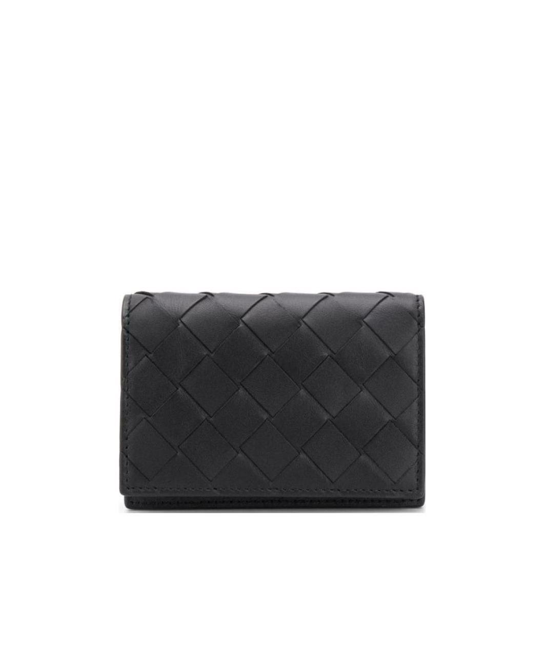 Bottega Veneta Intrecciato Folding Wallet In Black