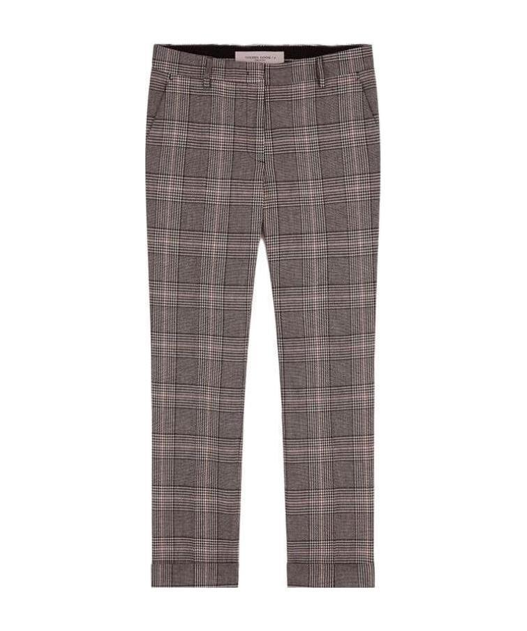 Golden Goose Prince Of Wales Cigarette Pants In Gray