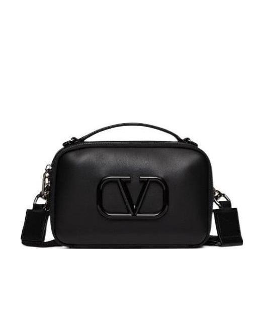 Valentino Vlogo Signature Crossbody Bag In Black