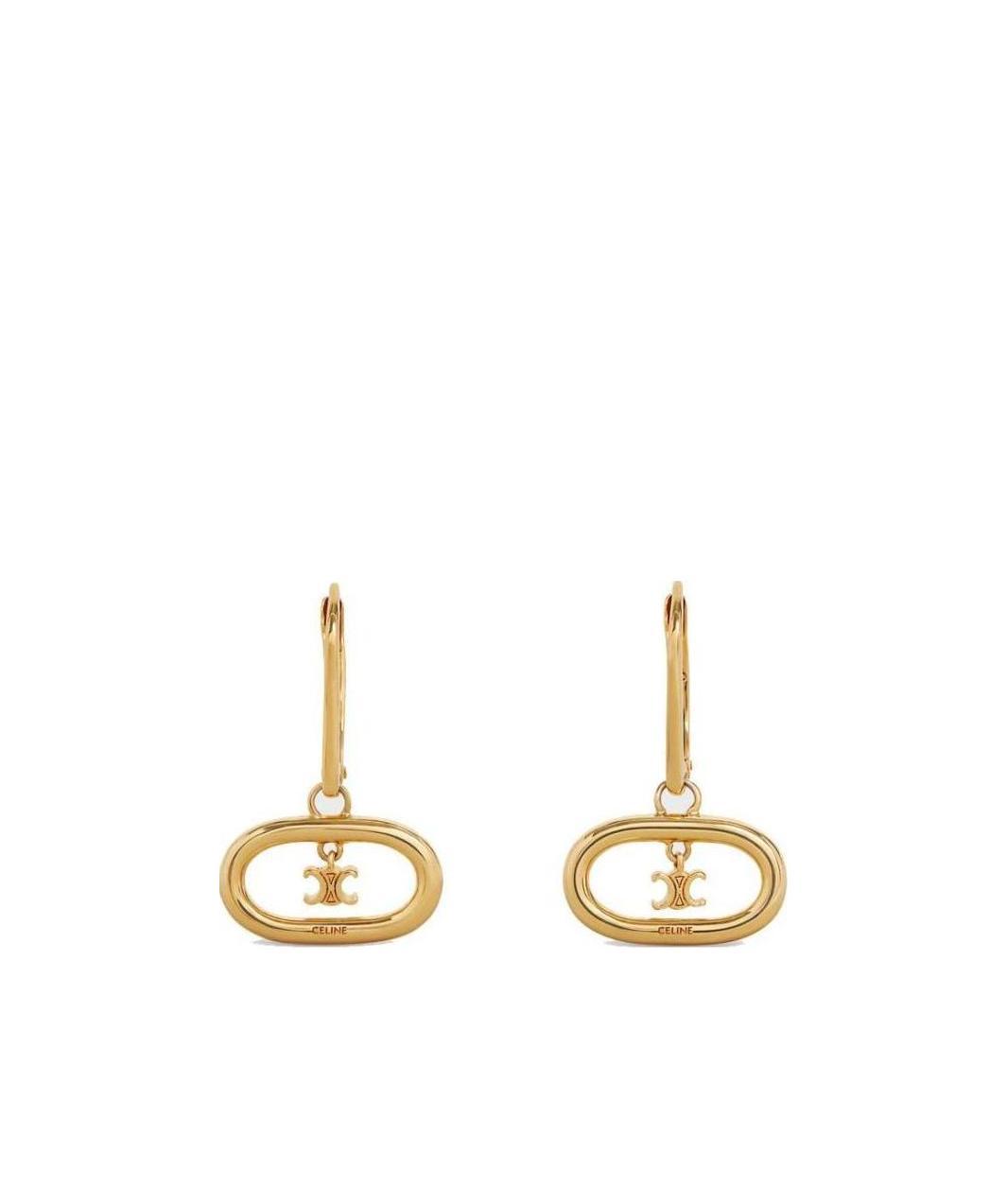 Celine Maillon Triomphe Gold Decorated Brass Earrings In Yellow